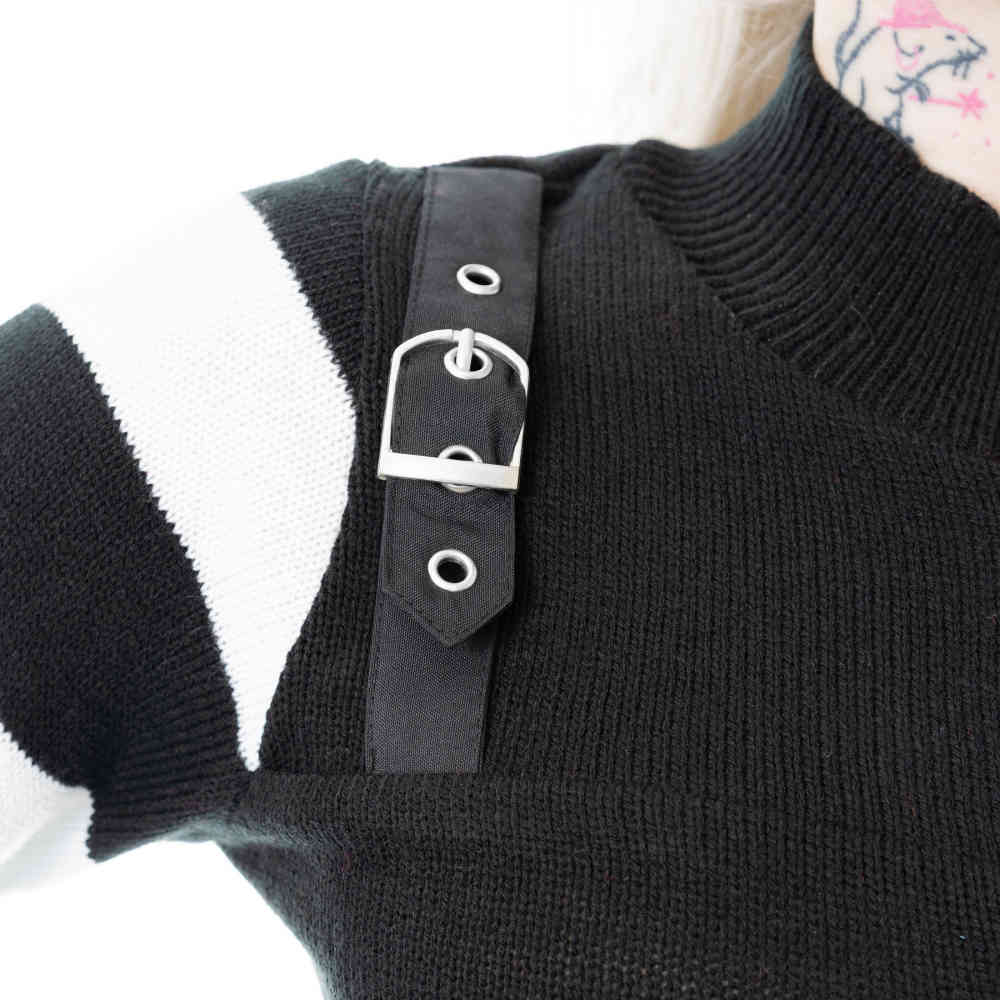 Poizen Industries - Revel Gebreide trui - Zwart/Wit